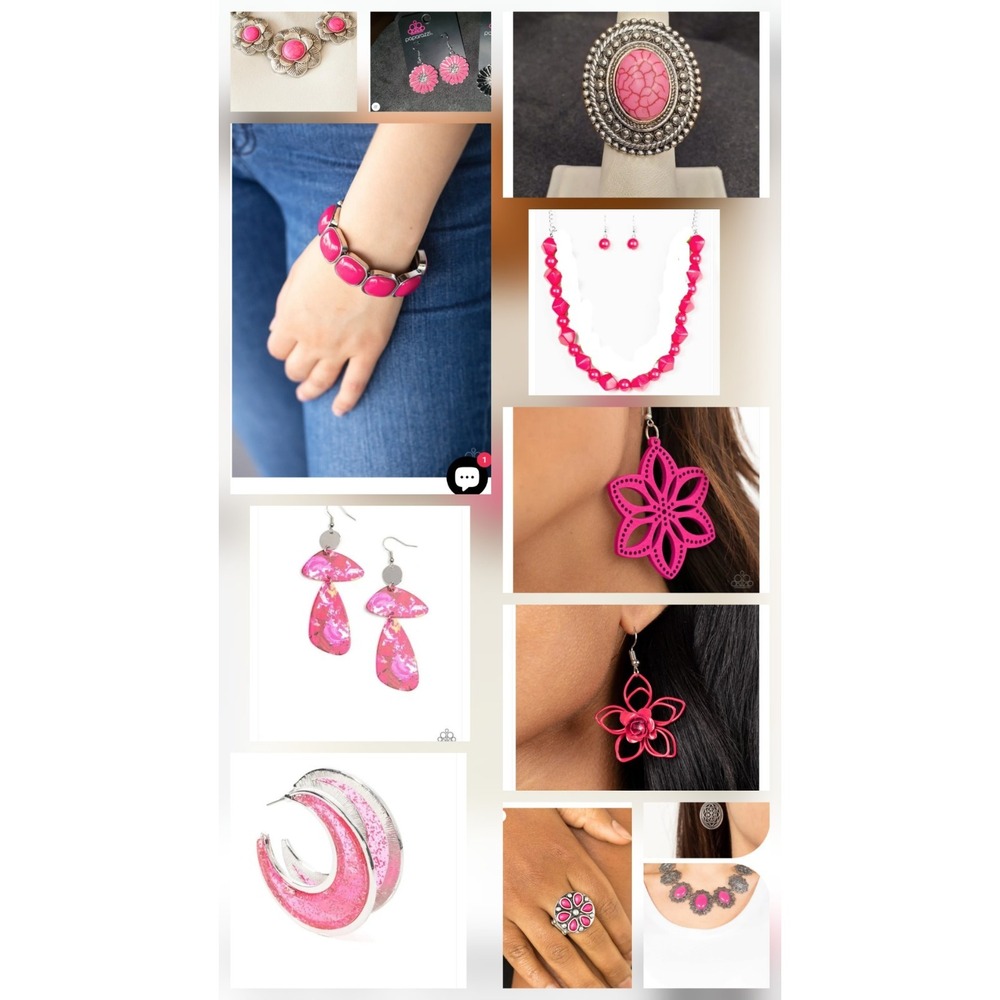 15 Paparazzi Sparkle Iridescent Bright Hot pink Sets Lot Necklace Rings Earrings